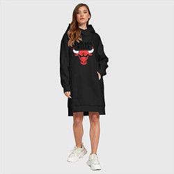 Женское худи-платье Chicago Bulls, цвет: черный — фото 2