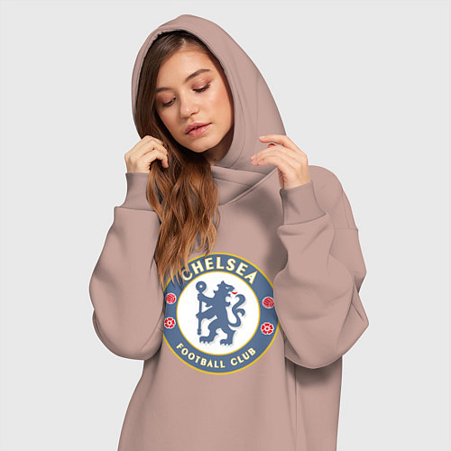 Женская толстовка-платье Chelsea FC / Пыльно-розовый – фото 3