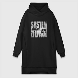 Женское худи-платье System of a Down, цвет: черный