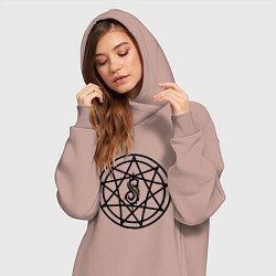 Женское худи-платье Slipknot Pentagram, цвет: пыльно-розовый — фото 2