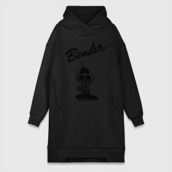 Женское худи-платье Bender monochrome, цвет: черный