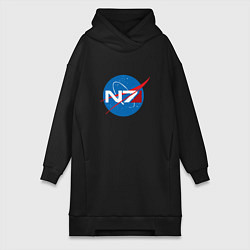 Женское худи-платье NASA N7, цвет: черный