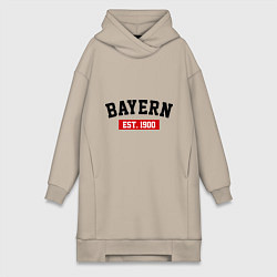 Женское худи-платье FC Bayern Est. 1900, цвет: миндальный