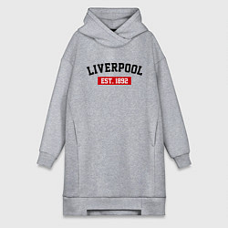Женское худи-платье FC Liverpool Est. 1892, цвет: меланж