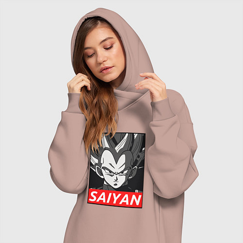 Женская толстовка-платье SAIYAN OBEY / Пыльно-розовый – фото 3