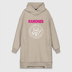 Женское худи-платье Ramones Boyband, цвет: миндальный