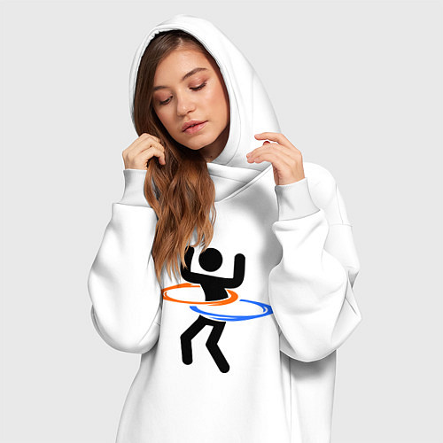 Женская толстовка-платье Portal Рoops / Белый – фото 3