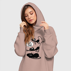 Женское худи-платье I'm not a CAT!, цвет: пыльно-розовый — фото 2