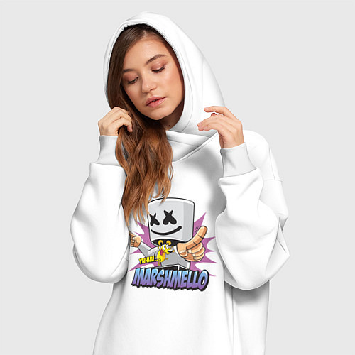 Женская толстовка-платье Marshmello Music / Белый – фото 3