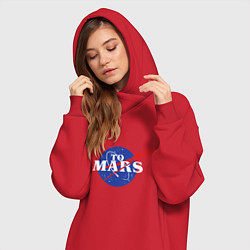 Женское худи-платье На Марс, цвет: красный — фото 2