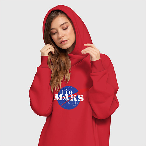 Женская толстовка-платье На Марс / Красный – фото 3