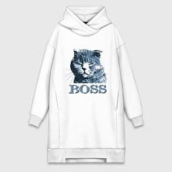 Женское худи-платье Boss cat, цвет: белый