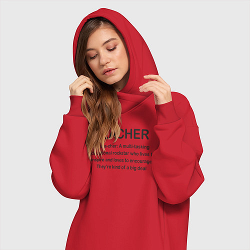 Женская толстовка-платье Teacher / Красный – фото 3