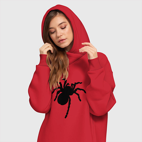 Женская толстовка-платье Черный паук / Красный – фото 3
