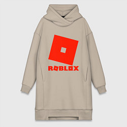 Женское худи-платье Roblox Logo, цвет: миндальный