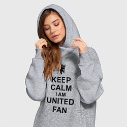 Женское худи-платье Keep Calm & United fan, цвет: меланж — фото 2