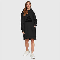 Женское худи-платье Triangle Visual Illusion, цвет: черный — фото 2
