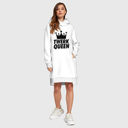 Женское худи-платье Twerk Queen, цвет: белый — фото 2