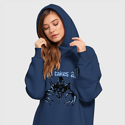 Женское худи-платье Ice Takes All, цвет: тёмно-синий — фото 2