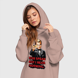 Женское худи-платье Gatsby: You Speak, цвет: пыльно-розовый — фото 2