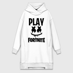 Женское худи-платье Marshmello: Play Fortnite, цвет: белый
