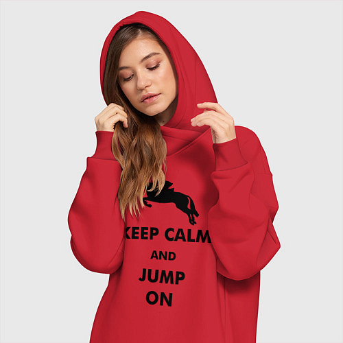 Женская толстовка-платье Keep Calm & Jump On / Красный – фото 3