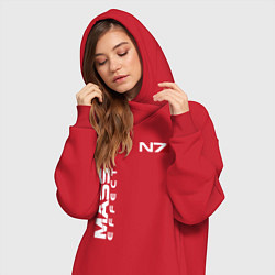 Женское худи-платье MASS EFFECT N7, цвет: красный — фото 2
