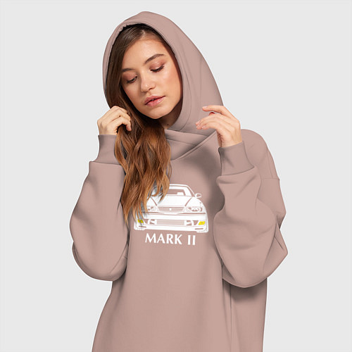 Женская толстовка-платье Toyota Mark2 JZX100 / Пыльно-розовый – фото 3