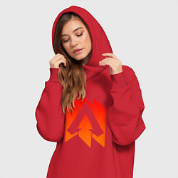 Женское худи-платье Apex Legends: Symbol, цвет: красный — фото 2