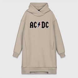Женское худи-платье AC/DC, цвет: миндальный
