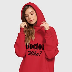 Женское худи-платье Doctor Who?, цвет: красный — фото 2