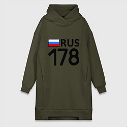 Женское худи-платье RUS 178, цвет: хаки