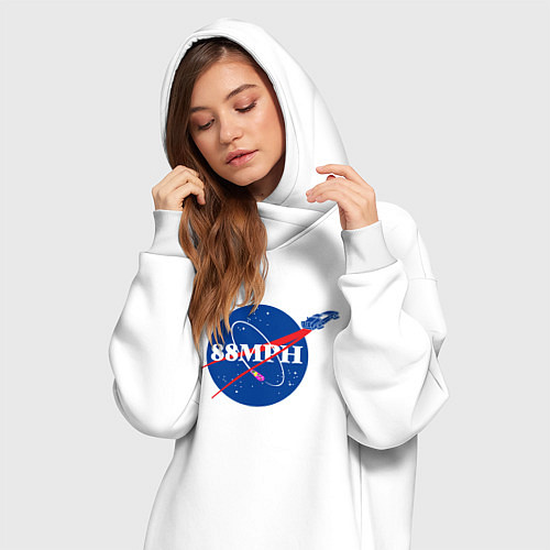 Женская толстовка-платье NASA Delorean 88 mph / Белый – фото 3