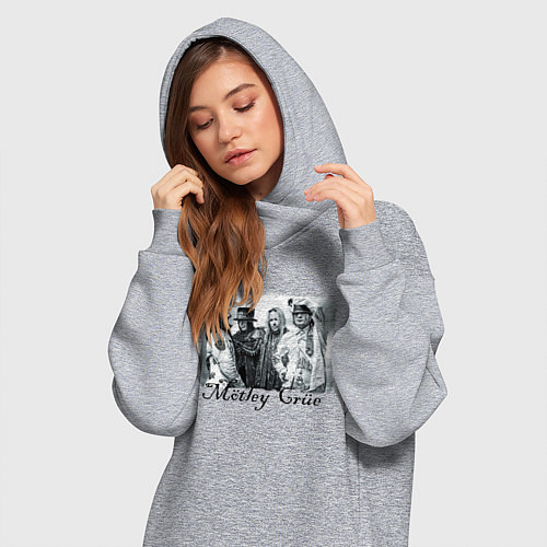 Женская толстовка-платье Motley Crue in Moscow / Меланж – фото 3