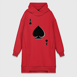 Женское худи-платье Пиковый туз, цвет: красный