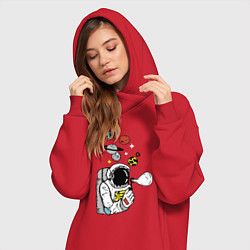 Женское худи-платье Cosmos, цвет: красный — фото 2