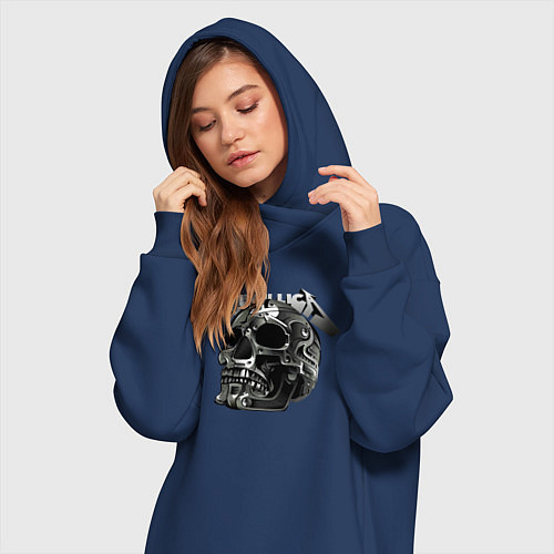 Женская толстовка-платье Metallica - metal skull / Тёмно-синий – фото 3