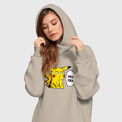 Женское худи-платье Pika Pika Okay, цвет: миндальный — фото 2