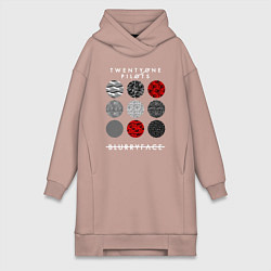 Женское худи-платье TOP: Blurryface, цвет: пыльно-розовый