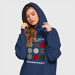 Женское худи-платье TOP: Blurryface, цвет: тёмно-синий — фото 2
