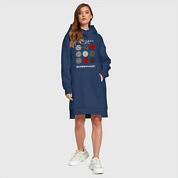 Женское худи-платье TOP: Blurryface, цвет: тёмно-синий — фото 2