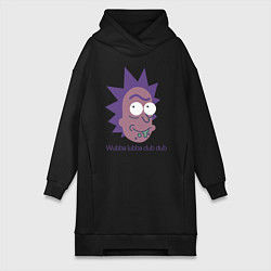 Женское худи-платье Wubba lubba dub dub, цвет: черный