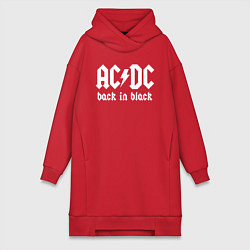 Женское худи-платье ACDC BACK IN BLACK, цвет: красный