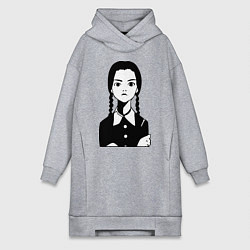 Женское худи-платье Wednesday Addams, цвет: меланж