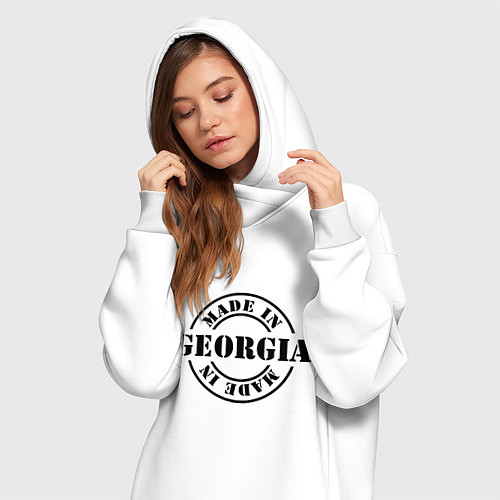 Женская толстовка-платье Made in Georgia (сделано в Грузии) / Белый – фото 3