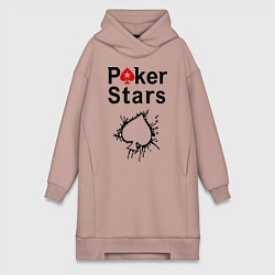 Женское худи-платье Poker Stars, цвет: пыльно-розовый