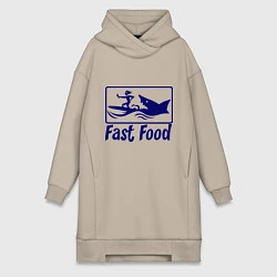 Женская толстовка-платье Shark fast food