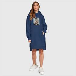 Женское худи-платье Билли Айлиш, цвет: тёмно-синий — фото 2
