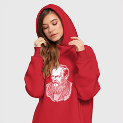 Женское худи-платье Достоевский Фёдор Михайлович, цвет: красный — фото 2