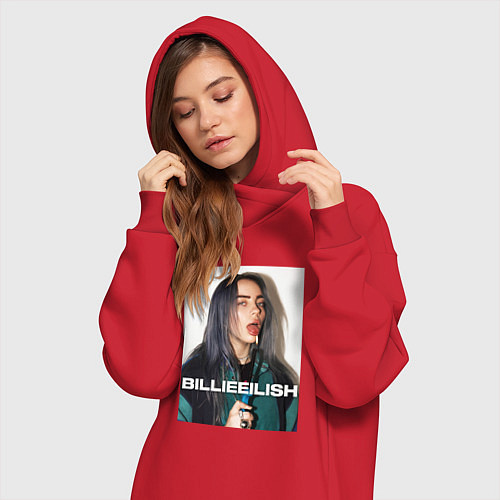 Женская толстовка-платье Billie Eilish / Красный – фото 3